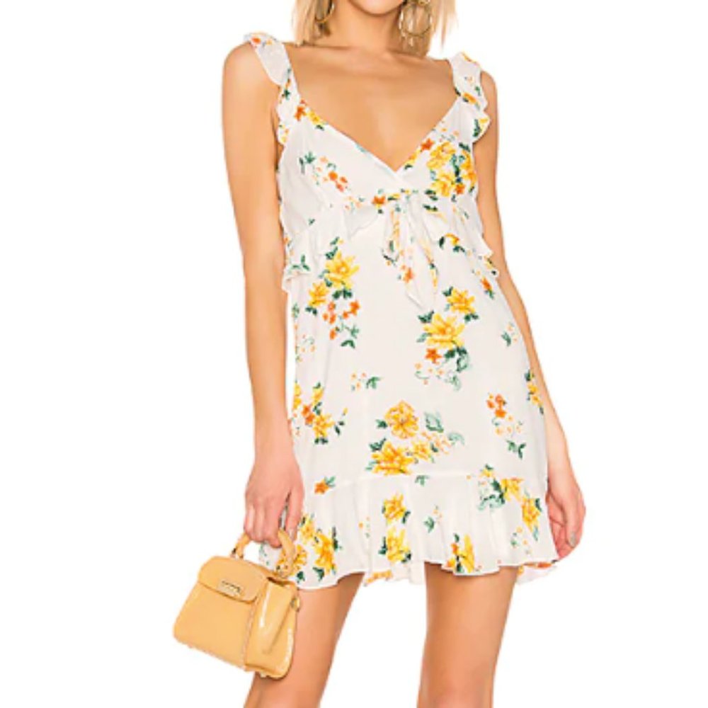 MINKPINK lemon bloom mini dress (white size XS)